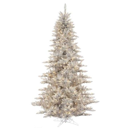VICKERMAN 7.5 ft. x 52 in. Silver Tree with 750 Warm White Dura LED Light K166876LED